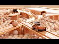 Wooden train x ball pit  blender rigid body physics