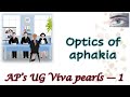 Optics of Aphakia| AP&#39;s UG Viva Pearls 1