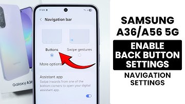 How to Enable Back Button Settings in Samsung A36/A56 - Swipe Gesture