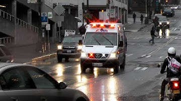 AMR Ambulance Responds through Seattle CBD Code 3