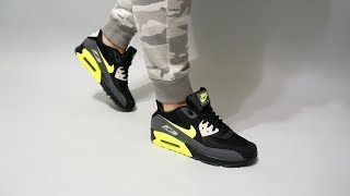 Nike Air Max 90 Essential Dark Grey Black AJ1285-015 on feet - YouTube