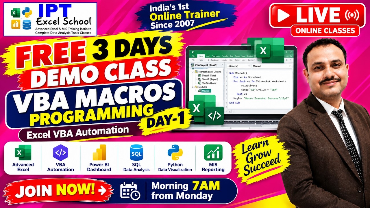 1. Stop Repeating Excel Tasks! Learn VBA Macros | Day 1 - YouTube