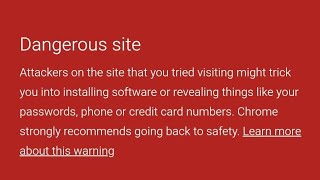 How to Fix Google Dangerous Site Problem Today | Google Chrome Dangerous Site Problem Fix