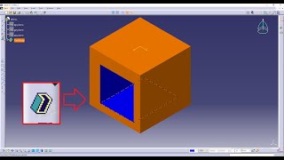 comando VACIADO en CATIA V5 command SHELL CATIA V5