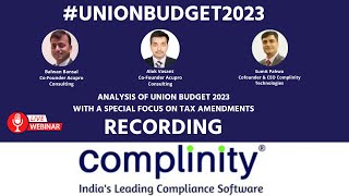 Union Budget 2023 - Full Webinar | Complinity