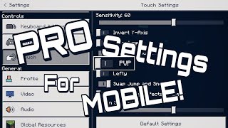 BEST PvP Settings For MCPE Touch Player!! // Mobile User // Minecraft Bedrock Edition