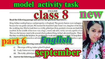 #Class8 model activity task | English part 6 | September | #new