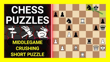 Chess Puzzles to Practice. Themes: Middlegame, Crushing, Short puzzle. Learn Chess