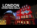 🎄🎅🏾London Christmas Walk 4K 🎄🎅🏾 - Virtual Tour through Oxford Street , Bond Street and Canary Wharf