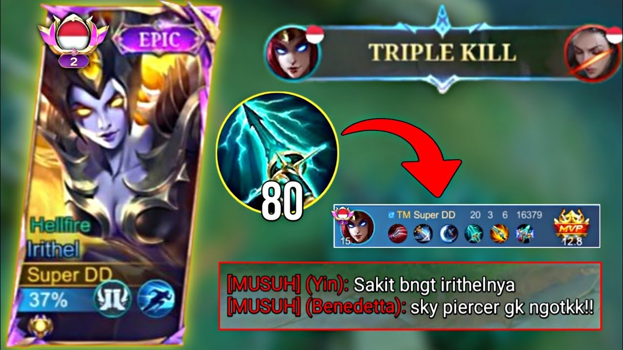 1 Hit Hilang! Build Irithel Tersakit Wajib Kalian Coba Gameplay Top Global Irithel - Mobile Legends