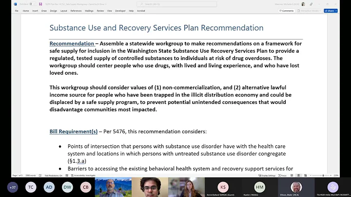 WA State Substance Use Recovery Services Advisory Committee (SURSAC) September 26, 2022 - Part 2