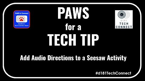 Add Audio Directions Seesaw Activities