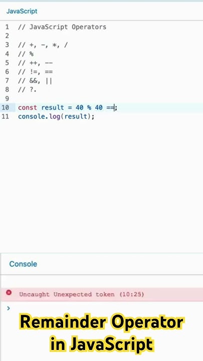 JavaScript's Remainder Operator, Explained - YouTube