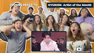 COUSINS REACT TO Stray Kids HYUNJIN (현진) 'Motley Crew' cover [Artist of the Month Studio Choom]