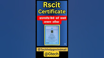 How to download Rscit certificate in the simplest way #Rscit #certificate #study #education @Gtech