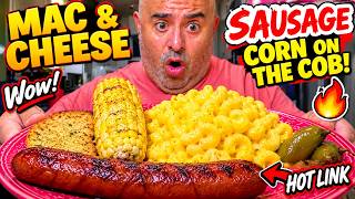 MAC & CHEESE, HOT LINKS & CORN ON THE COB! 🤯 THIS MEAL WAS INCREDIBLE! 🔥
