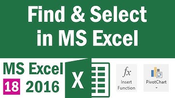 Find and Select Option in MS Excel - 18 || Microsoft Excel Tutorial (2016) [Hindi/Urdu]