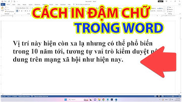 Cách In Đậm Chữ Trong Word