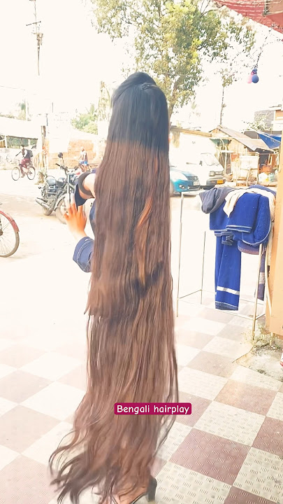 Indian longhair woman #hairstyle #bundropchallenge #haircare #hairchallnege #hairplay #hairbun