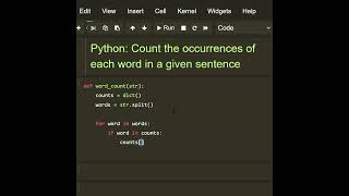 #Python: Count the occurrence of each word in a given sentence @rk_code