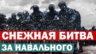 Митинг за Навального 23 января | В Москве закидали ОМОН снежками