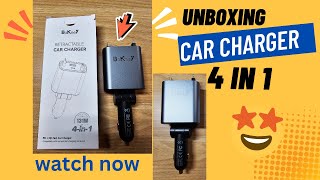 #unboxing 🤯 4-in-1 Car Charger: Charge ALL Your Devices!
