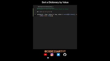 Sort a Dictionary by Value in Python | Python Examples | Python Coding Tutorial | Python Interview