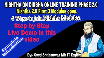 #nishthaphase2                       How to join Nishtha 2.0 Modules/Courses live demo step by step.