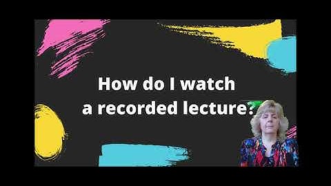 Watching Recorded Lectures using Confer Zoom