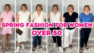 Spring Fashion for Women Over 50 | Plus Size Apple Shape Outfits