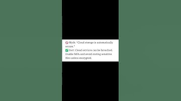 ✅Fact: Cloud services can be breached. Enable MFA and avoid storing sensitive files unless encrypted