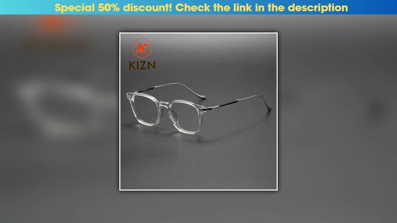 Best KIZN Transparent Eyeglasses Brand Design Acetate Titanium Optical Glasses Frame Men High End U
