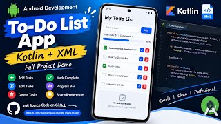 I Built a To-Do List App in Android Studio | Kotlin & XML | Full Project Demo