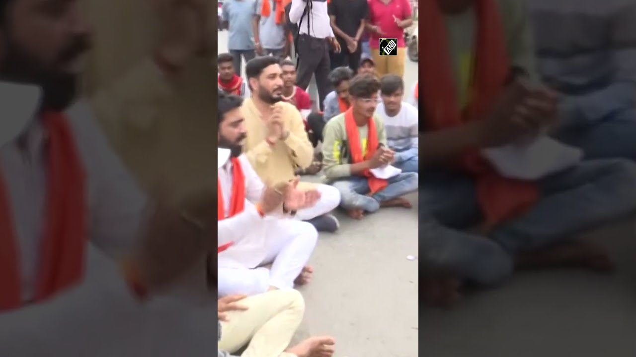 Chhattisgarh Bajrang Dal workers hold protest in Raipur against Congress chant Hanuman Chalisa