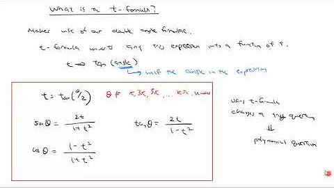 What is the t-formula? (Half-angle formula in trigonometry)