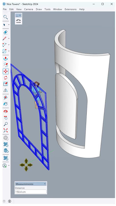 Learn how to create a window around  the curved wall in Sketchup using Shape bender plugin #sketchup
