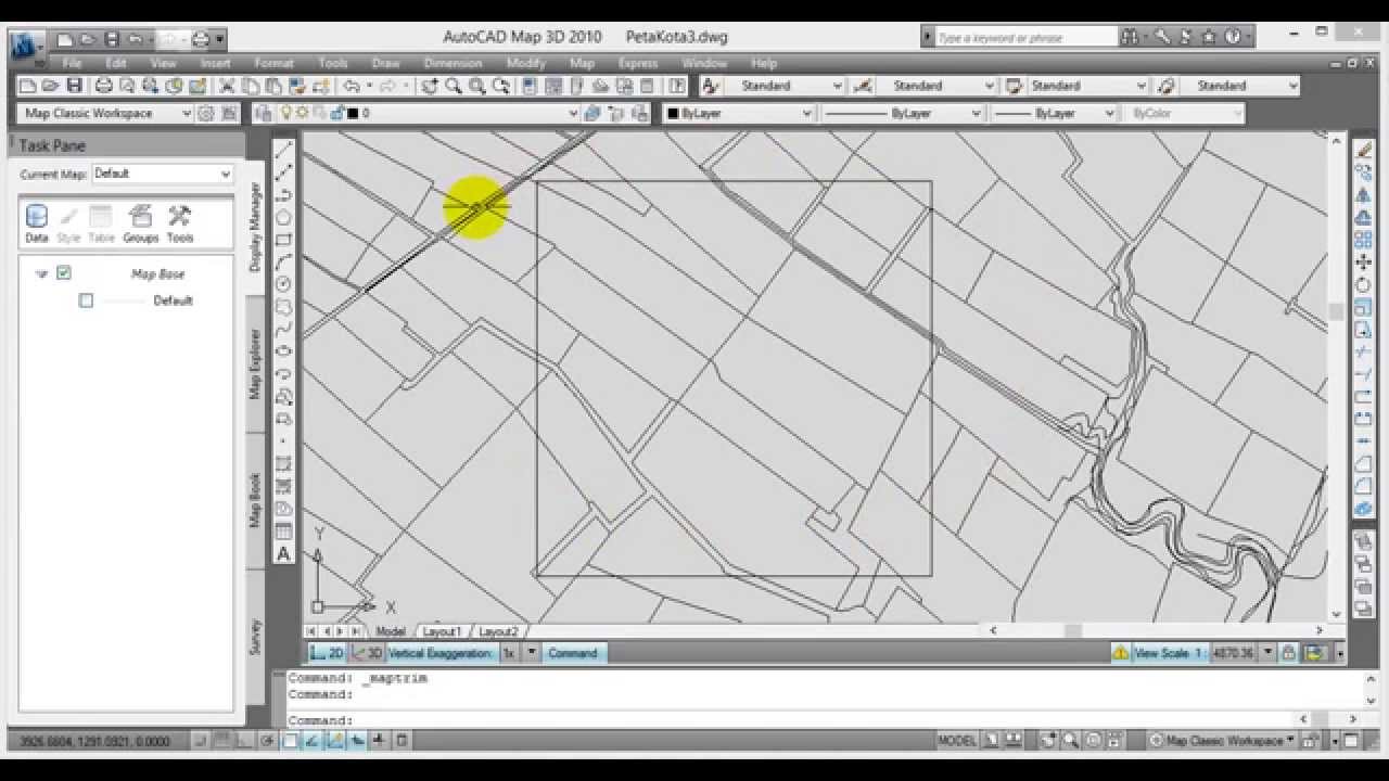 Cara Memotong Peta Digital Di AutoCAD Map