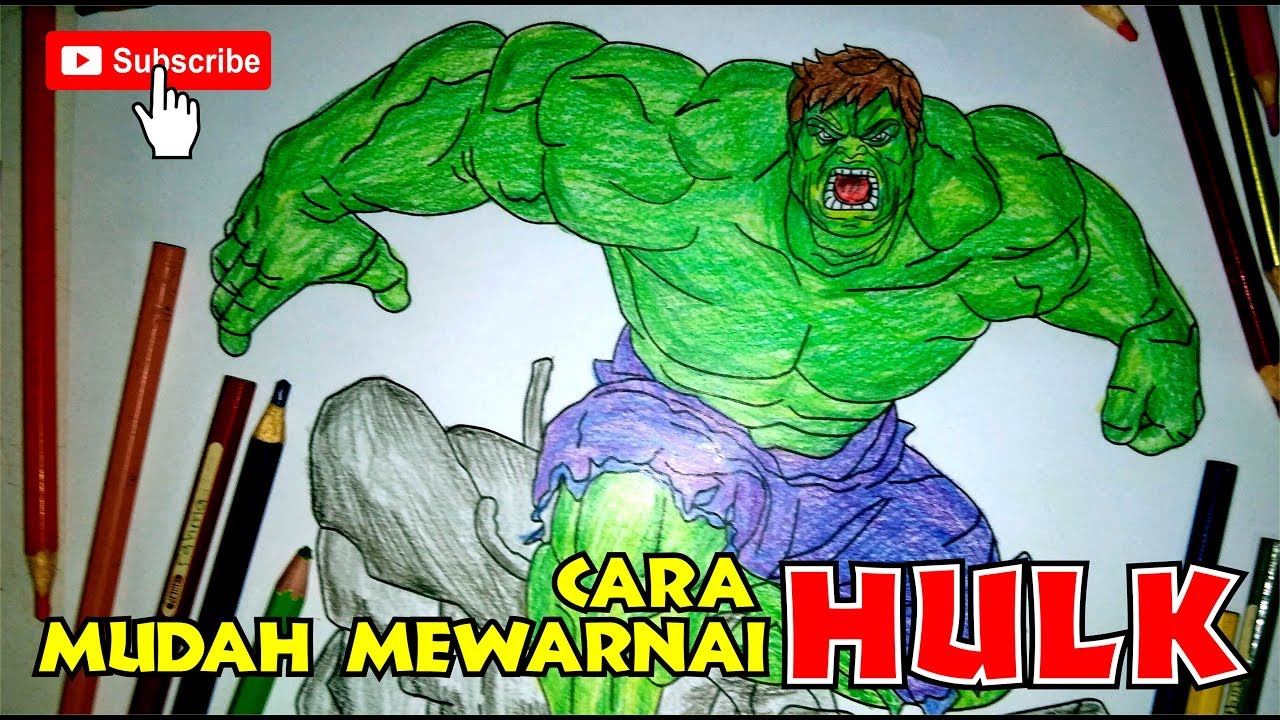 Cara Mudah Mewarnai Hulk Avengers Endgame Cara Menggambar Hulk Youtube