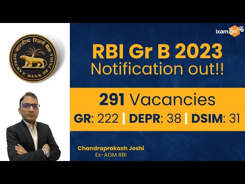 RBI Grade B 2023 Notification Out !! | Know All Details | By Chandraprakash Joshi(Ex AGM-RBI)