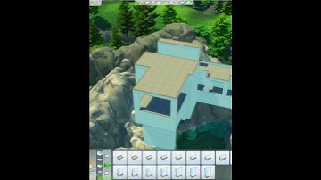 Building a house in the side of a waterfall in the sims 4 #shorts