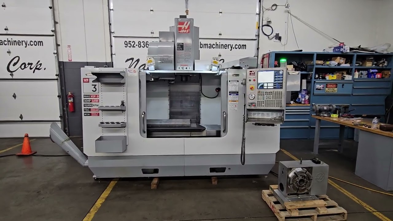 2006 Haas VF-3B W/ 4th Axis, Renishaw Probing, TSC, Cold Fire 2