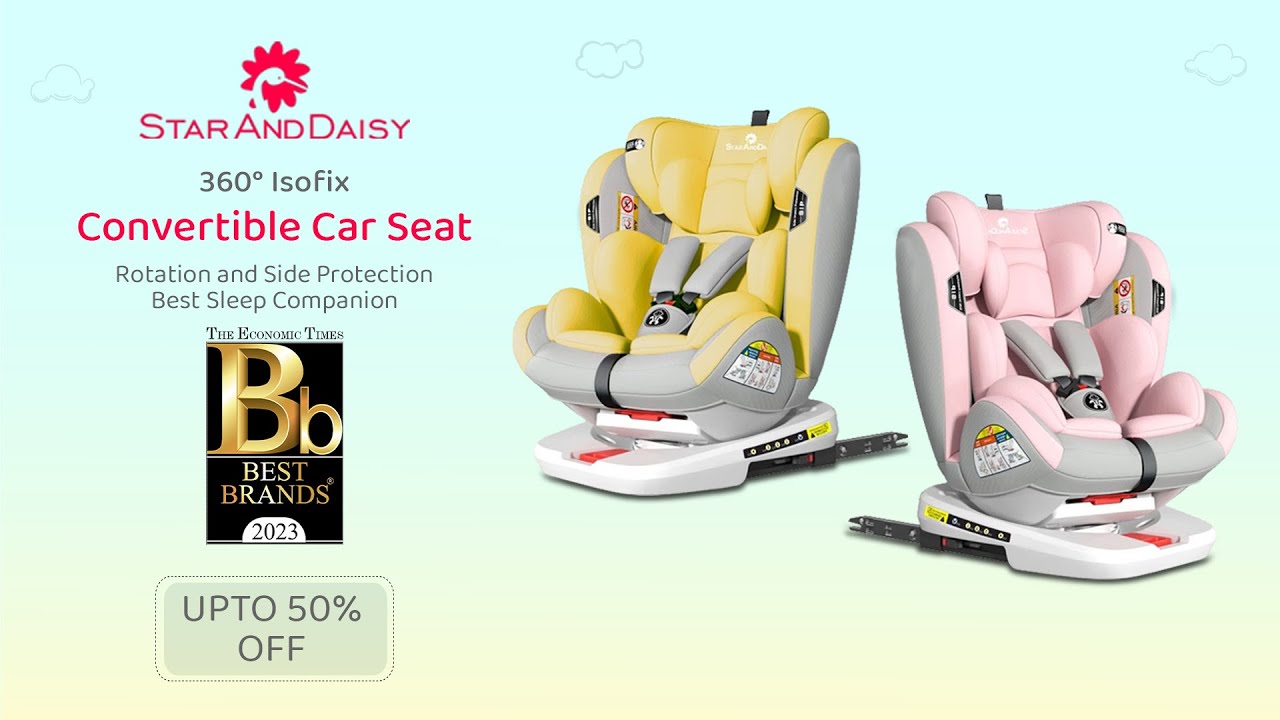 StarAndDaisy Isofix Baby Car Seat with Convertible, 360 Rotation & Side  Protection for Babies, Infants, Toddler & Kids (Luxury Yellow)