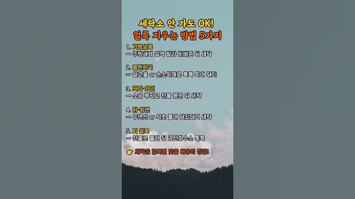 세탁소 안 가도 OK! 얼룩 지우는 방법 5가지 #생활꿀팁 #생활정보 #세탁 #세탁꿀팁