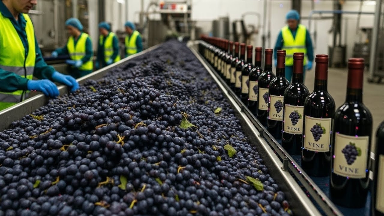 Inside a Grapes Wine Factory: How Grapes Are Turned Into Wine In A Factory | Wine Production Process