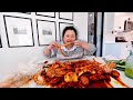 KING CRAB LEGS SEAFOOD BOIL + GIANT SHRIMP + MUSSELS + CRAWFISH + SNOW CRAB MUKBANG 먹방 EATING SHOW!