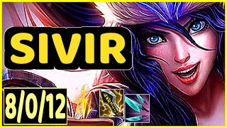 SIVIR VS EZREAL - 8/0/12 KDA ADC GAMEPLAY CHALLENGER I