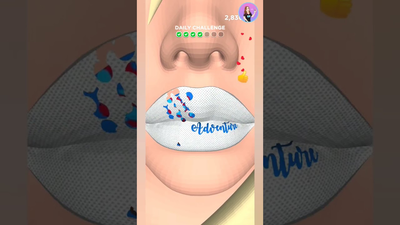 Lip Art 3D - Game - Up Movie's Lips - Game Play