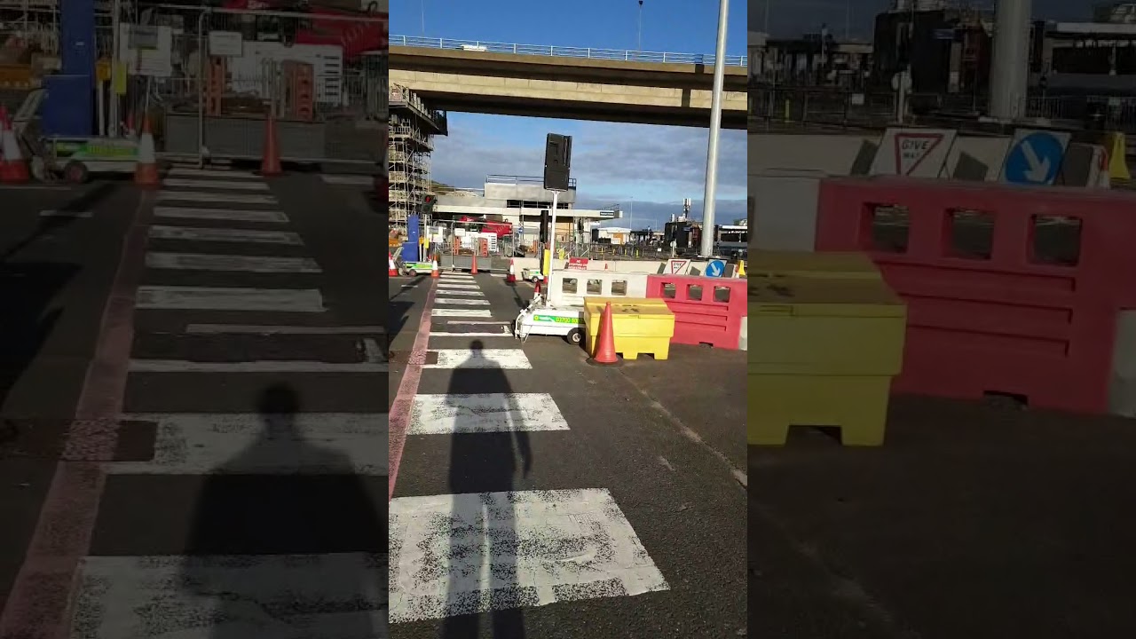 Pedestrian access to the Port of Dover Eastern Docks Ferry Terminal building for the ferry to France