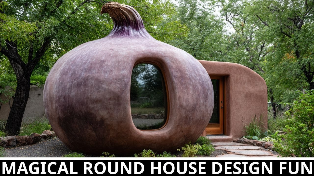 Round Eggplant Tiny House Design | Whimsical Garden Home Concept You’ll Love