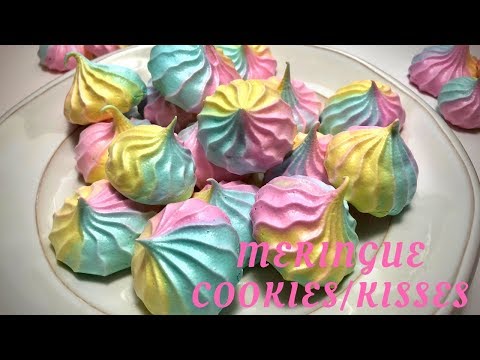 Pastel Meringue Cookies/Kisses recipe. How to make colorful Kisses